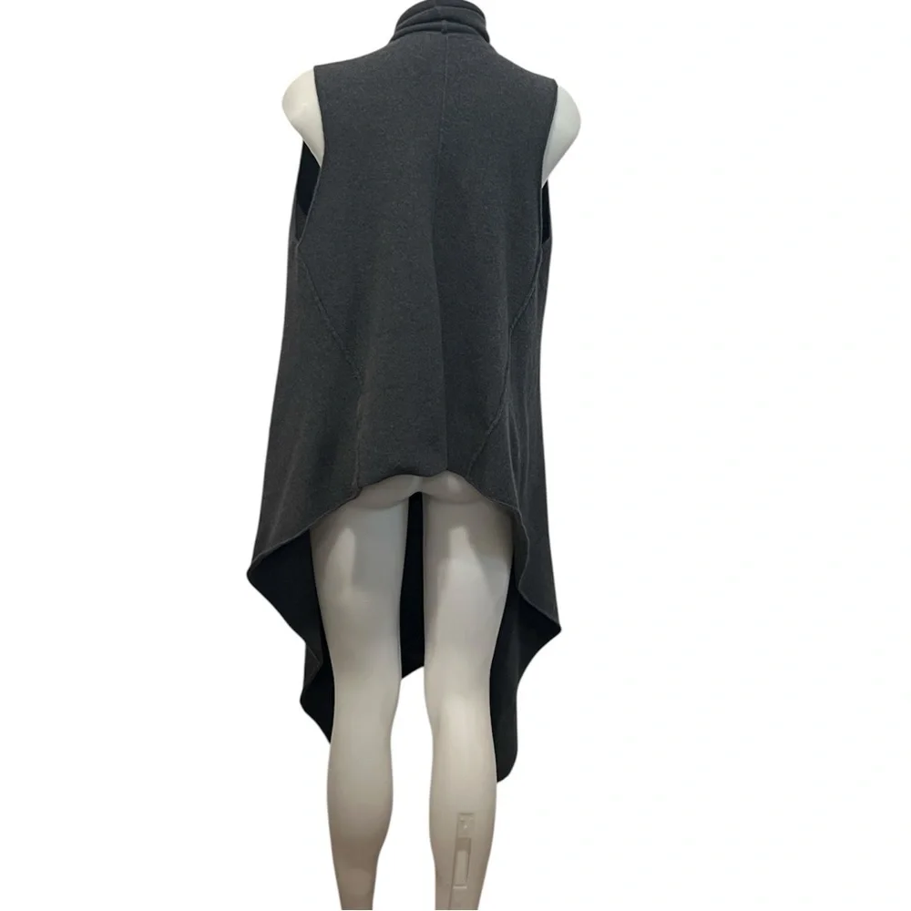 Brochu Walker merino wool blend wrap vest in shale melange gray size medium